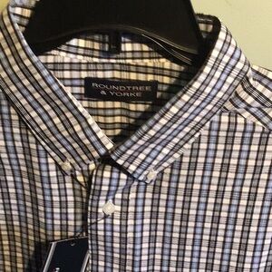 Roundtree & Yorke Blue Casual Button Down Shirt